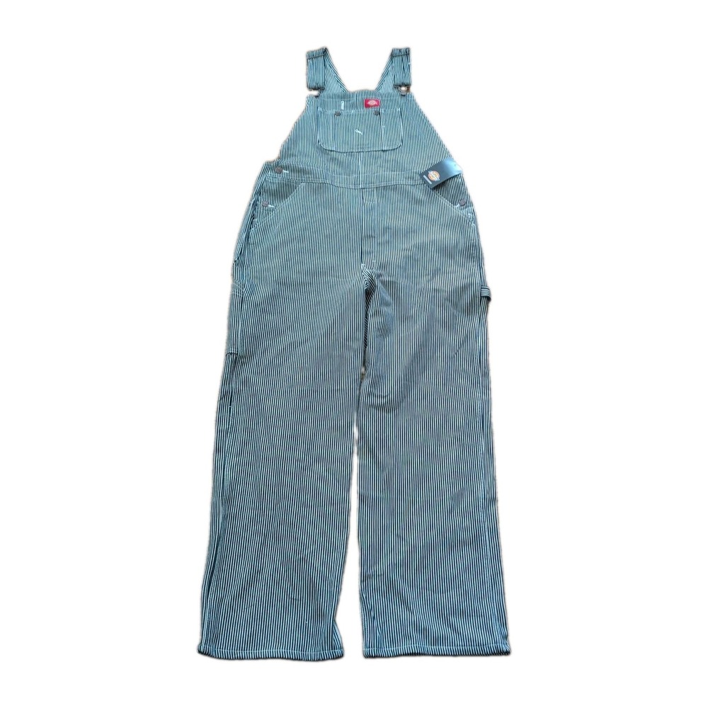 NWT Dickies Bib Overalls Men 38x32 Hickory Stripe Railroad Conductor Denim